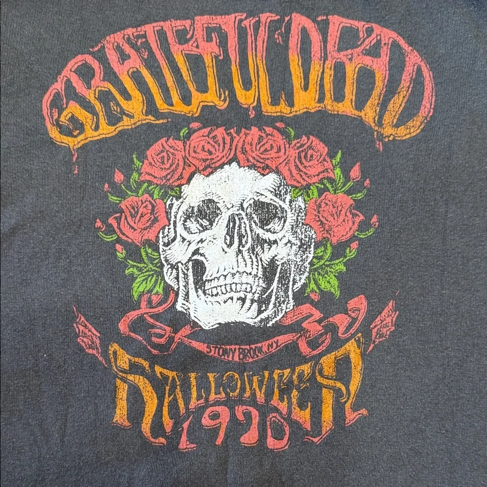 Grateful Dead womens Black Halloween Crop top Tee - Picture 7 of 7